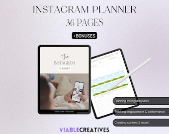 Social Media Content Planner, Instagram Planner, Canva Instagram Planner, PLR Resell Rights (Digital Download)