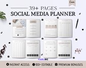 Social Media Planner, Content Planner, Printable Marketing Planner, Instagram Planner, Social Media Content Calendar, Social Planner Canva
