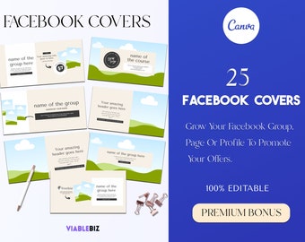 Facebook Cover, Facebook Banner Templates,  Facebook Templates, Facebook Group Covers, Facebook Cover Canva Template, Editable Templates