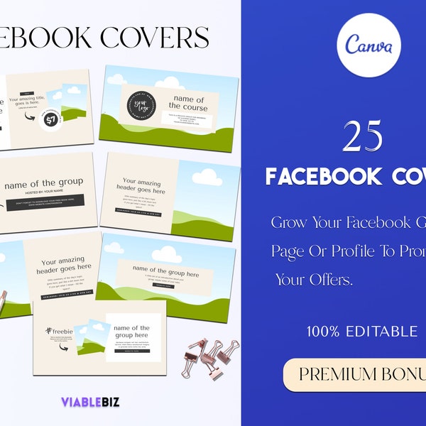 Facebook Cover, Facebook Banner Templates,  Facebook Templates, Facebook Group Covers, Facebook Cover Canva Template, Editable Templates