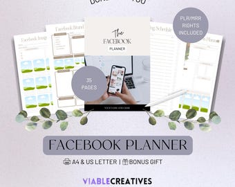Facebook Marketing Planner, Digital PLR Planners with Resell Rights, PLR and MRR Included