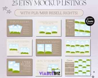 Etsy Listing Mockup Templates: Editable Canva Mockups (MRR/PLR)