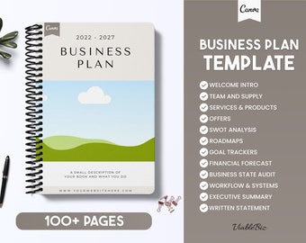 Business Plan Small Business, Online Business Startup, Business Pan Canva, Business Plan Analysis, Start Up Workbook, Editable Startup Plan