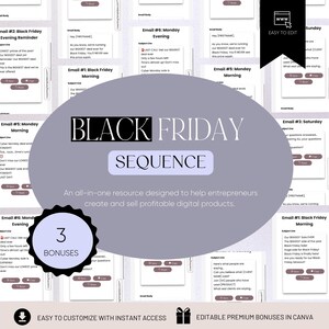 Black Friday Scripts, Email Marketing TemplatesBlack Friday Sequence, Black Friday Sale Template, Black Friday Promotion, Editable Campaign