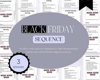 Black Friday-skript, e-postmarknadsföringsmallar, Black Friday-sekvens, Black Friday-rea-mall, Black Friday-kampanj, redigerbar kampanj