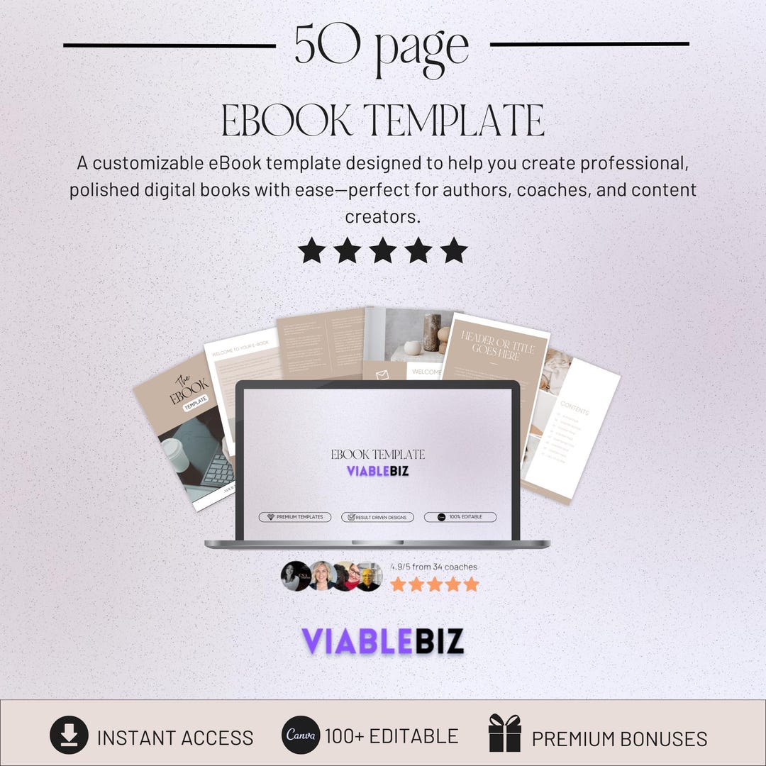 PLR Canva Ebook Template, Book Template for Resell, DFY E-book ...