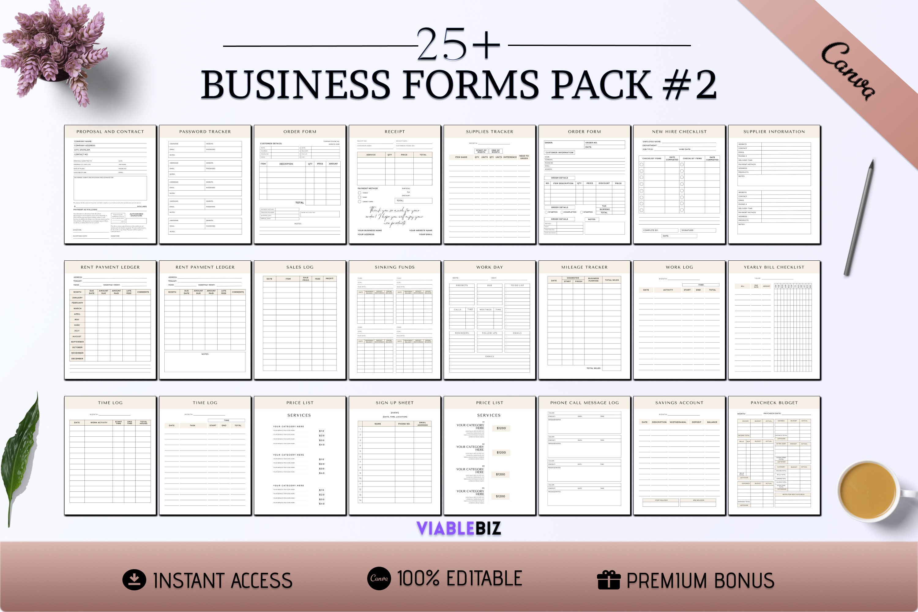 50 Business Forms, Order Form Template, Invoice Template, Scan to Pay ...