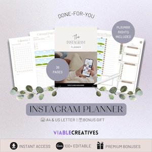 Planificador de Instagram, calendario de contenido para redes sociales, derechos de reventa PLR (descarga digital)