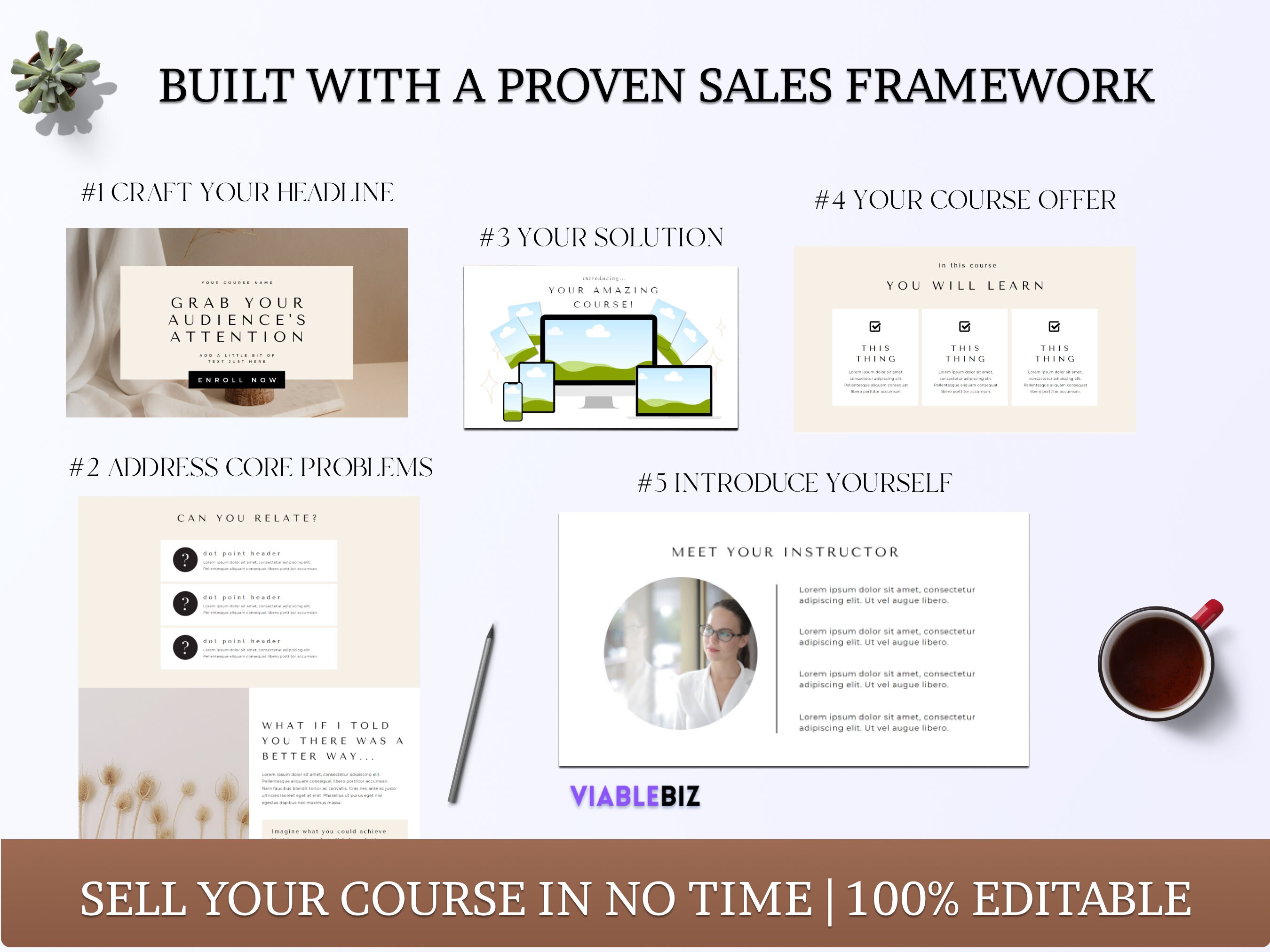 Course Sales Page Template, Canva Sales Page Template, Course Creator ...