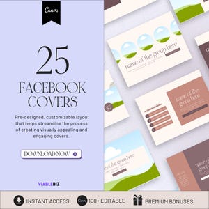 Facebook Cover Template, Facebook Banner Templates,  Facebook Posts, Facebook Group Covers, Facebook Cover Canva Template, Editable Template