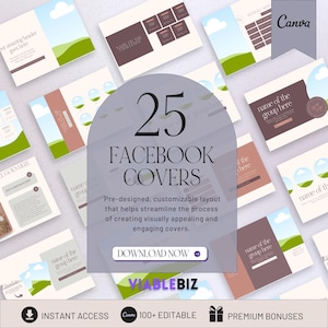 Facebook Banners, Facebook Covers, Social Media Templates, Facebook Group Covers, Facebook Profile Template, Editable Digital Templates