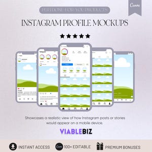 Instagram Mockup Templates, Mockup Templates, Social Media Mockups, Canva Instagram Mockup Templates, Instagram Profile Templates