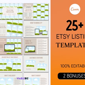 Etsy Listing Templates, Digital Product Listing Templates, Digital Product Templates, Etsy Guide, Etsy Product Mockup, Selling on Etsy
