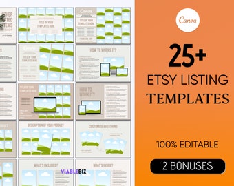 Etsy Listing Templates, Digital Product Listing Templates, Digital Product Templates, Etsy Guide, Etsy Product Mockup, Selling on Etsy