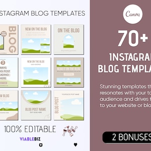 Instagram Blog Templates, Instagram Post Templates, Instagram Blog Social Media Posts, Canva Blogger Templates, Social Media Templates