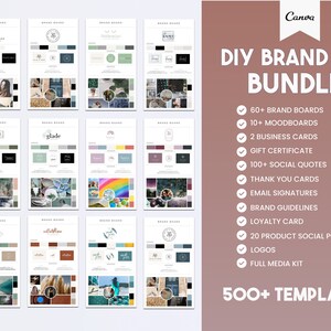 500 Branding Package Templates, DIY Branding Kit, Business Marketing, Business Marketing, Brand Guidelines, Mood Board, Business Branding