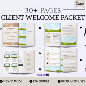 Client Welcome Packet Template, Virtual Assistant Welcome Packet, New Client Service Guide, Client Welcome Guide, Client Onboarding Template