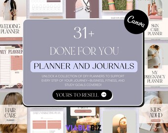 PLR Planners, Digital Planners to Resell, PLR Products, Digital Journal, Plr Canva Templates, Editable Planners, Trackers, PLR Journals
