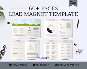 Lead Magnet Template, Ebook Template, Coaching Worksheets, Lead Magnet Canva Template, Lead Magnet Design Template, Editable Freebie Magnet
