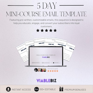 Mini-Course Email Sequence, Email Marketing Templates, 5 Days Email Sequence, Email Scripts, Email Template, Email Scripts, Course Email