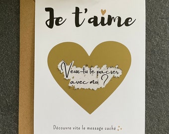 demande pacse mariage carte à gratter personnalisé originale annonce grossesse