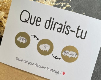 Carte à gratter annonce demande parrain marraine