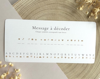 Gecodeerde boodschapkaart voor zwangerschapsaankondiging, aanzoek peetouder, huwelijksaankondiging, getuigenaanzoek, kraslot, origineel gepersonaliseerd cadeau