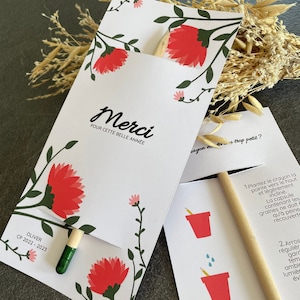 Crayon à planter maitresse maître cadeau de fin d'année enfant fleurs idée cadeau maitresse personnalisé