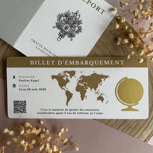 Överraskningsskrapkort - Anpassningsbart boardingkort/flygbiljett - Pass - Personligt destinationsspel