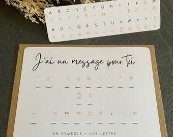Carte à message codé annonce grossesse demande parrain marraine annonce mariage demande témoin carte à gratter cadeau original personnalisé