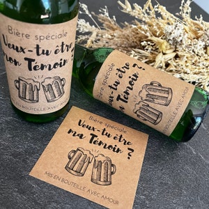 Demande témoin étiquette kraft autocollante bouteille de bière originale