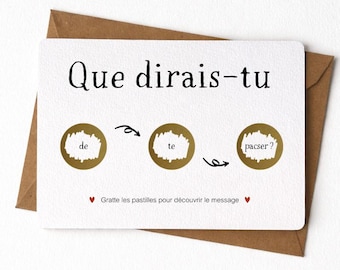 Tarjeta rasca y gana personalizada original para anunciar una unión civil/matrimonio o un embarazo.