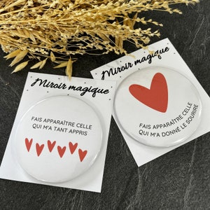 Cadeau maitresse fin d'année idée cadeau carte miroir pour les nounou atsem assistante maternelle