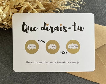 Demande témoin carte à gratter demoiselle d'honneur garçon d'honneur cadeau originale