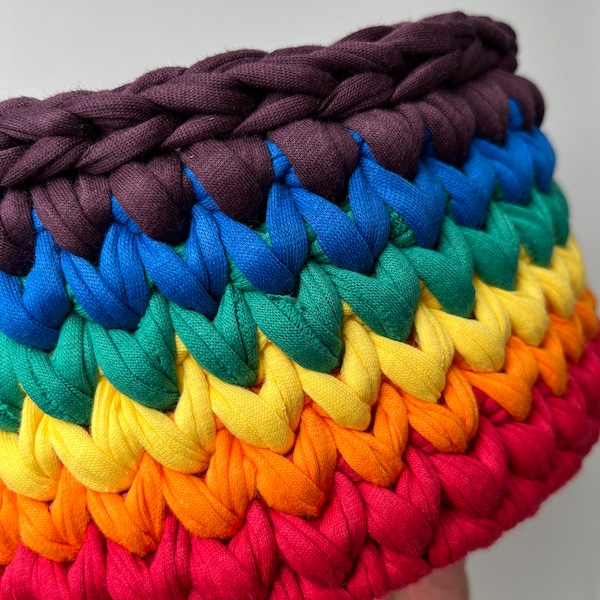 Rainbow Woven Basket - Etsy UK