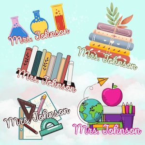 Personalized Teacher Name Sticker: Durable Vinyl Decal