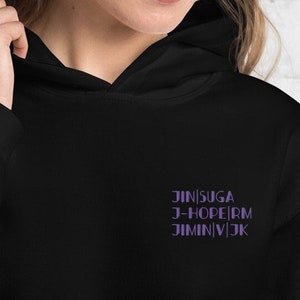 BTS Embroidered Hoodie: Minimalist Kpop Army Merch