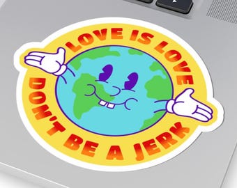 Love is Love Earth Hug Aufkleber: Lustiger LGBTQ+ Pride Aufkleber