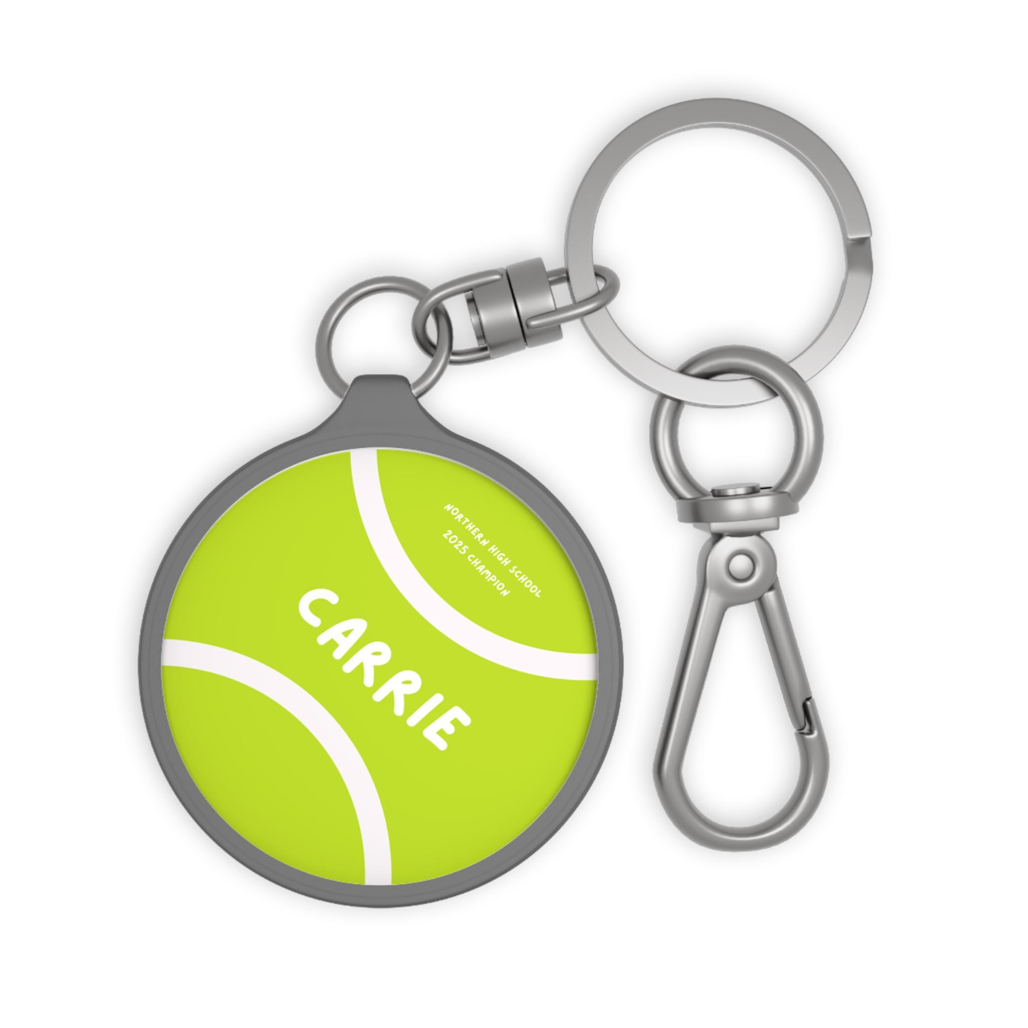 Sleutelhanger tennisbal met aangepaste namen (set van 2), gepersonaliseerde tennisbal en racketbagagelabel van acryl, geschenken tennisser/coach/tennisliefhebber - België