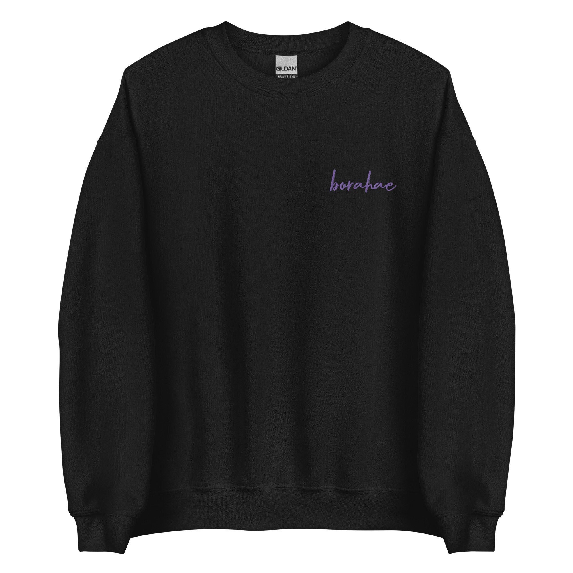 Borahae Embroidered Crewneck Sweatshirt I Purple You - Etsy