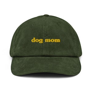 Embroidered Corduroy Dog Mom Hat: Cotton Baseball Cap