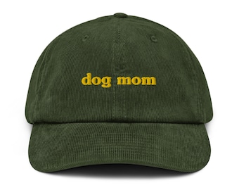 Gestickte Cord Hund Mama Hut: Baumwoll Baseballmütze