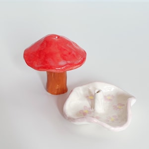 Handmade Stoneware Ceramic Incense Holders - vines, mushroom, floral