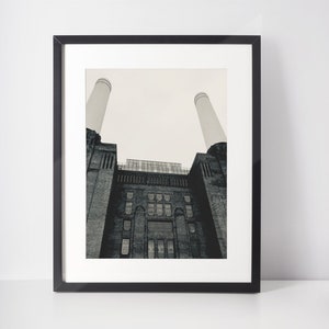Battersea Power Station London Black and White Photography Print