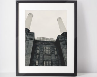 Battersea Power Station London Black and White Photography Print