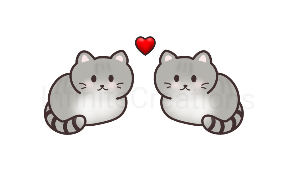 Cat Sticker Icon Couple Cute Kawaii Graphic by kuulzstudio