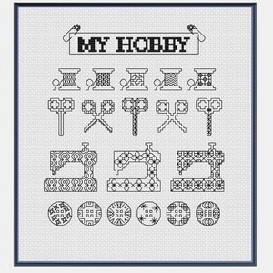 Nähen ist mein Hobby Blackwork-Muster (PDF)