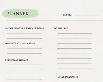 Planner for day or week