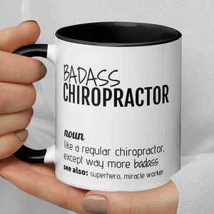 Badass Chiropractor Definition Coffee Mug, Funny Chiropractor Gift, New Chiropractor Thank You New Job Promotion Graduation Birthday Gift
