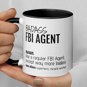 Badass FBI Agent Definition Coffee Mug, Funny FBI Agent Gift, Special Agent Gift, FBI Agent Thank You New Job Promotion Birthday Gift